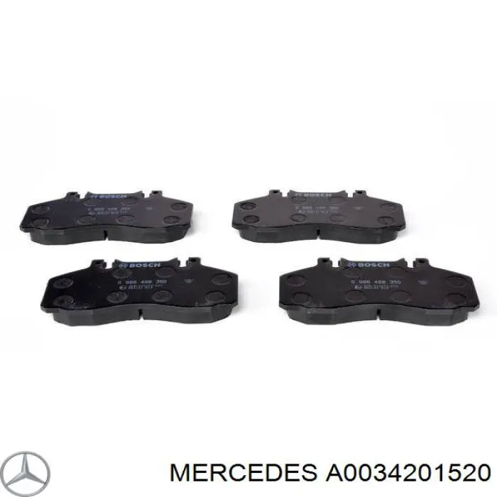 Колодки гальмові задні, дискові A0034201520 Mercedes