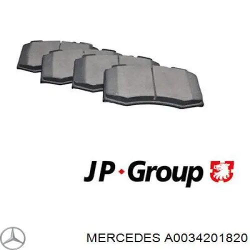 Колодки гальмівні передні, дискові A0034201820 Mercedes