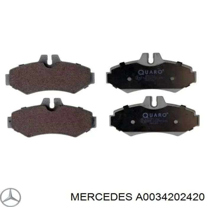 A0034202420 Mercedes колодки гальмові задні, дискові