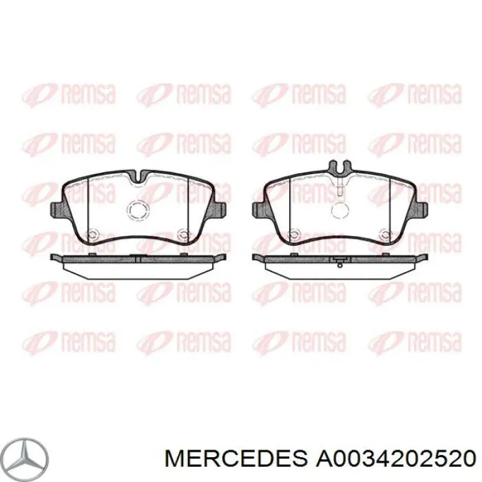 A0034202520 Mercedes колодки гальмівні передні, дискові