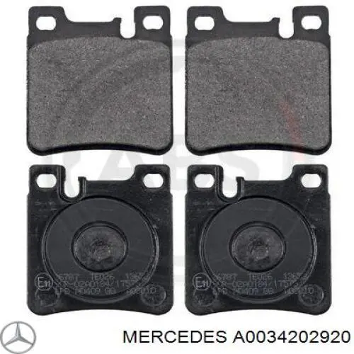 Гальмівні колодки Mercedes A0034202920 ціна, від 19.75 USD