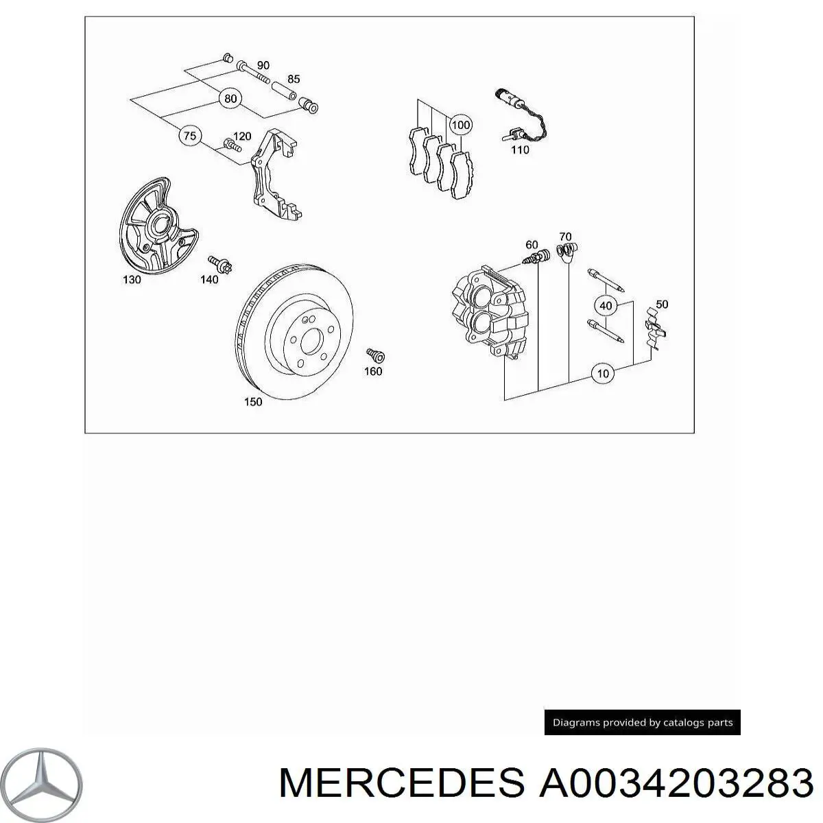 Супорт гальмівний передній правий Mercedes A0024209883 ціна, від 537.11 USD