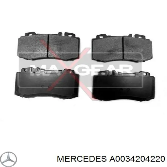 Купити A0034204220 Mercedes Колодки гальмівні передні, дискові