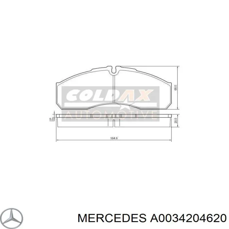Гальмівні колодки Mercedes A0034204620 ціна, від 30.97 USD