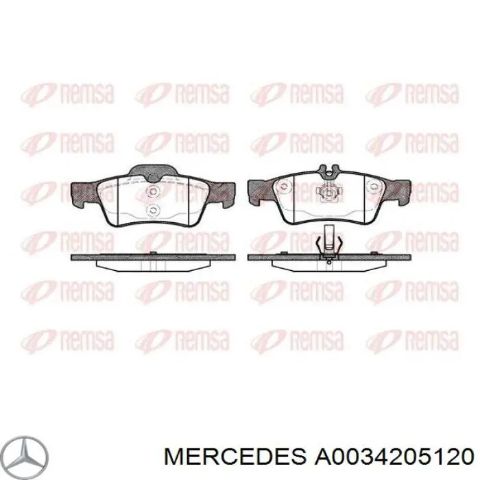 Задні гальмівні колодки A0034205120 Mercedes