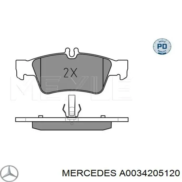 Задні дискові колодки Mercedes A0034205120
