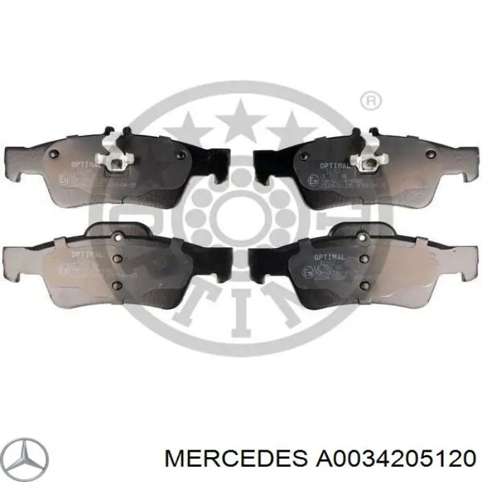 A0034205120 Mercedes колодки гальмові задні, дискові