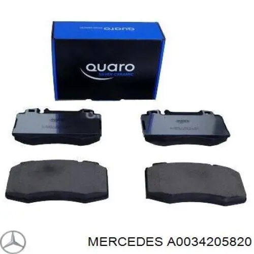 Колодки гальмівні передні, дискові A0034205820 Mercedes