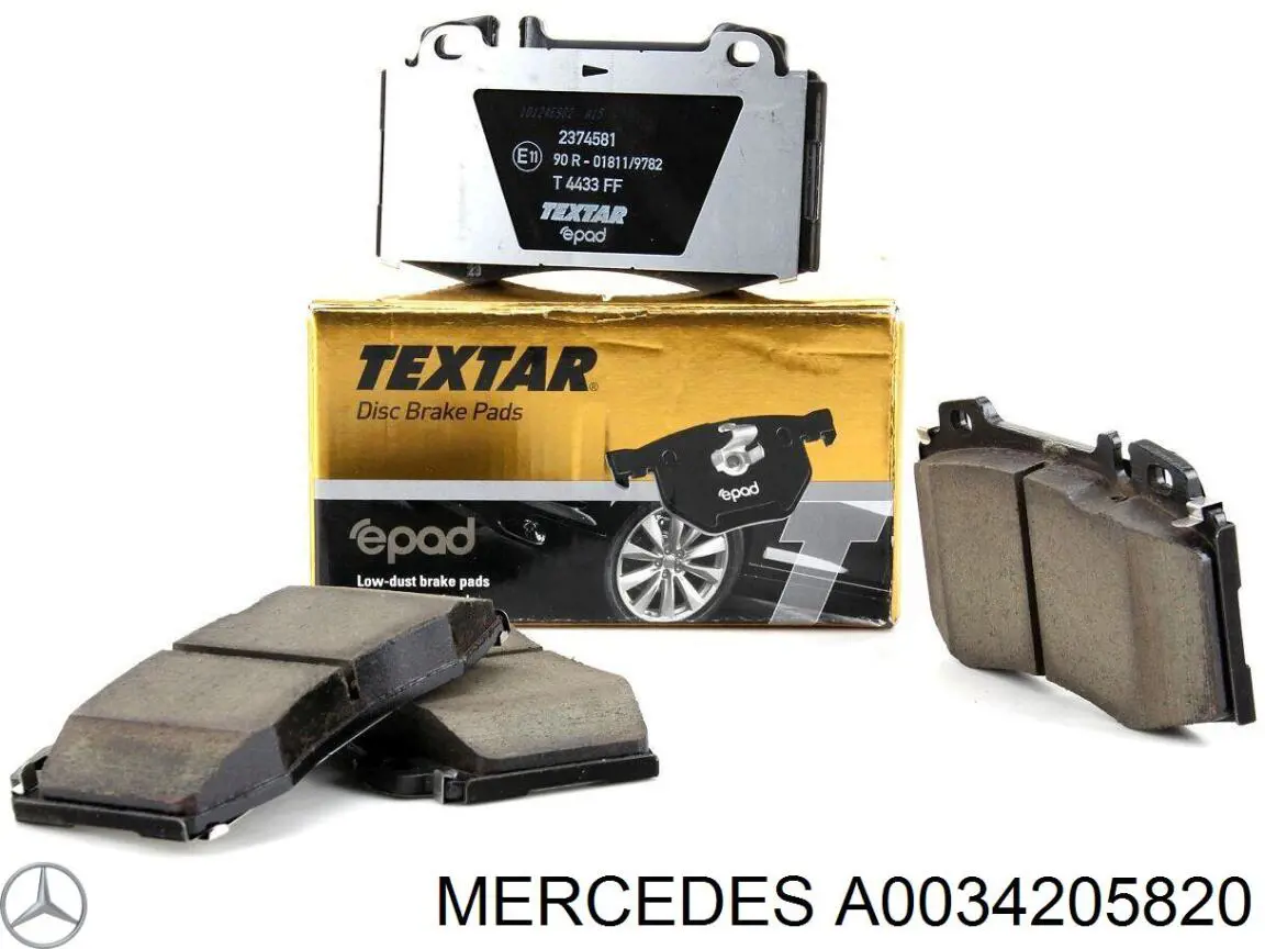 Купити A0034205820 Mercedes Колодки гальмівні передні, дискові
