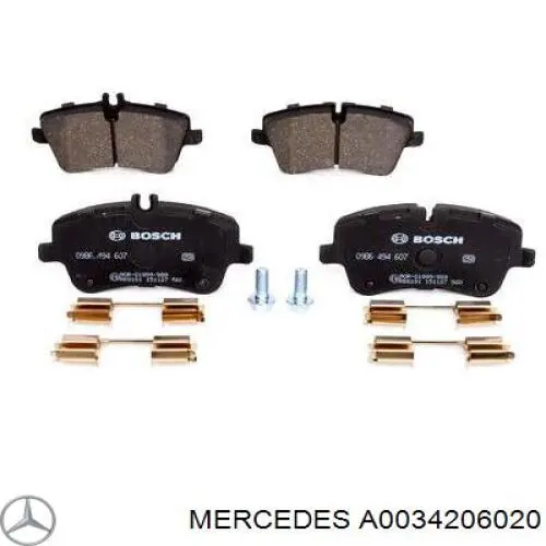 Купити A0034206020 Mercedes Колодки гальмівні передні, дискові
