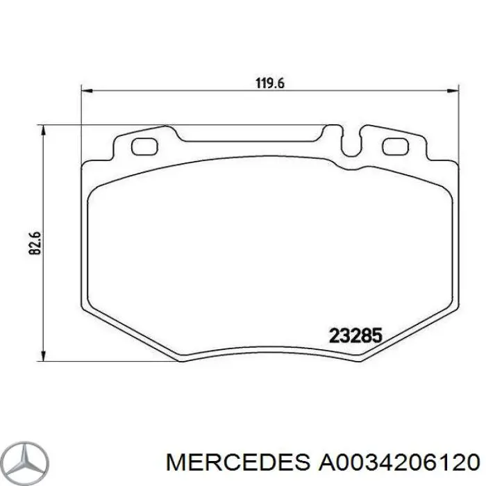 Гальмівні колодки Mercedes A0034206120 ціна, від 39.59 USD