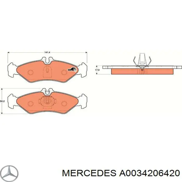 Задні гальмівні колодки Mercedes A0034206420 ціна, від 16.65 USD
