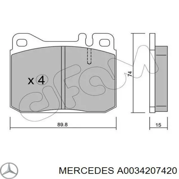 Гальмівні колодки Mercedes A0034207420 ціна, від 16.94 USD