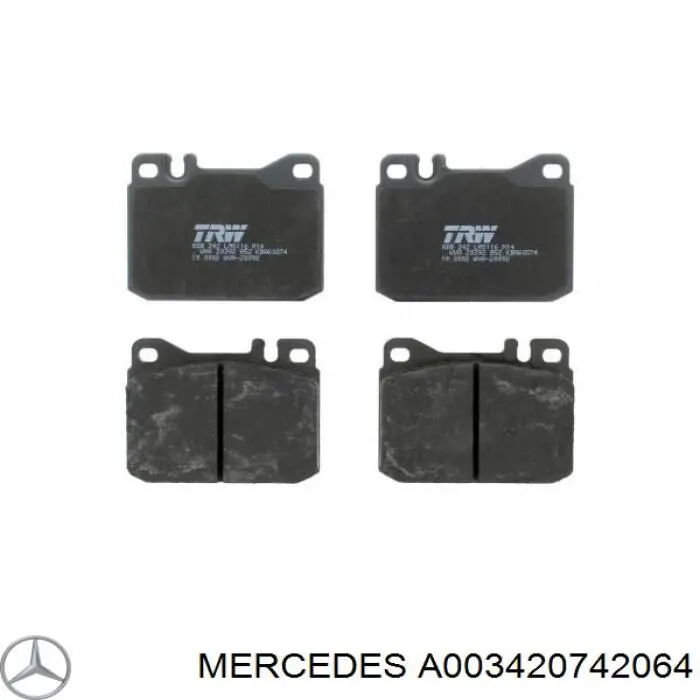 A003420742064 Mercedes колодки гальмівні передні, дискові