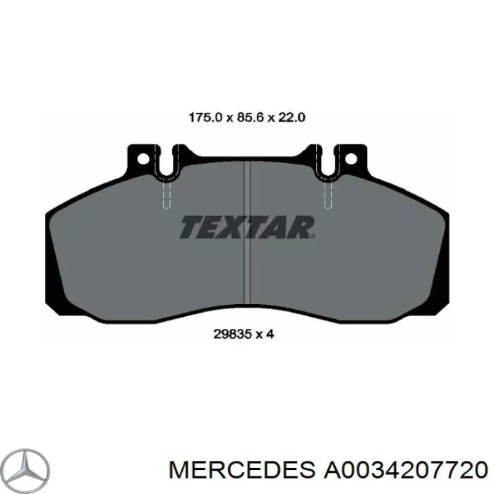 Задні гальмівні колодки Mercedes A0034207720 ціна, від 34.56 USD