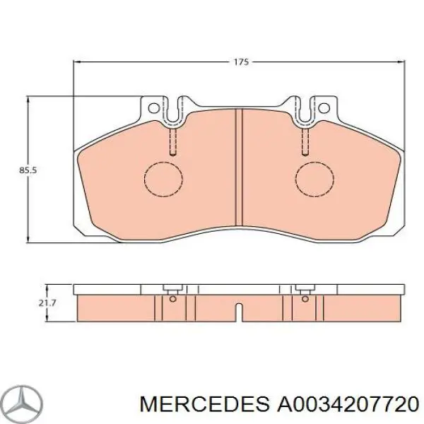Купити A0034207720 Mercedes Задні колодки