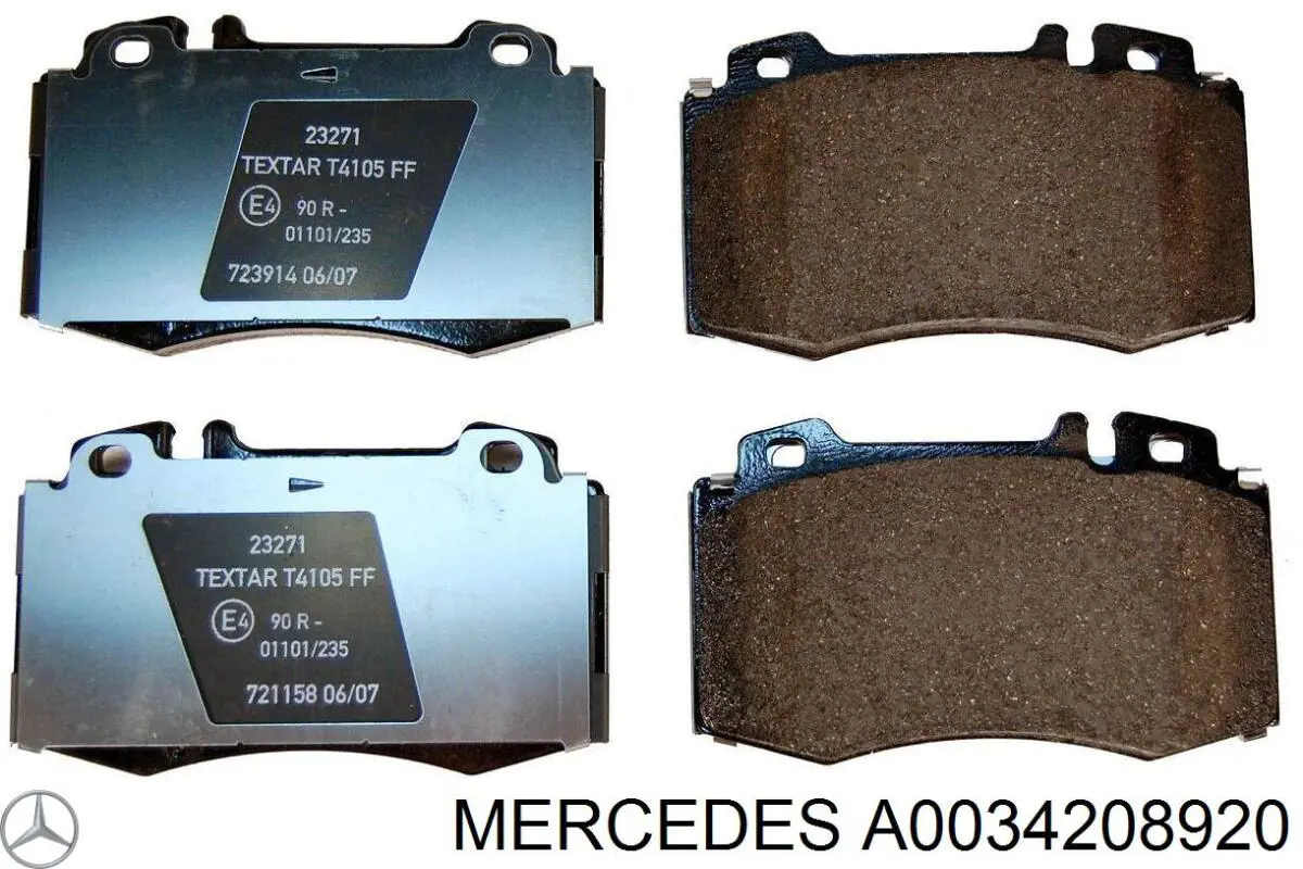 Купити A0034208920 Mercedes Колодки гальмівні передні, дискові