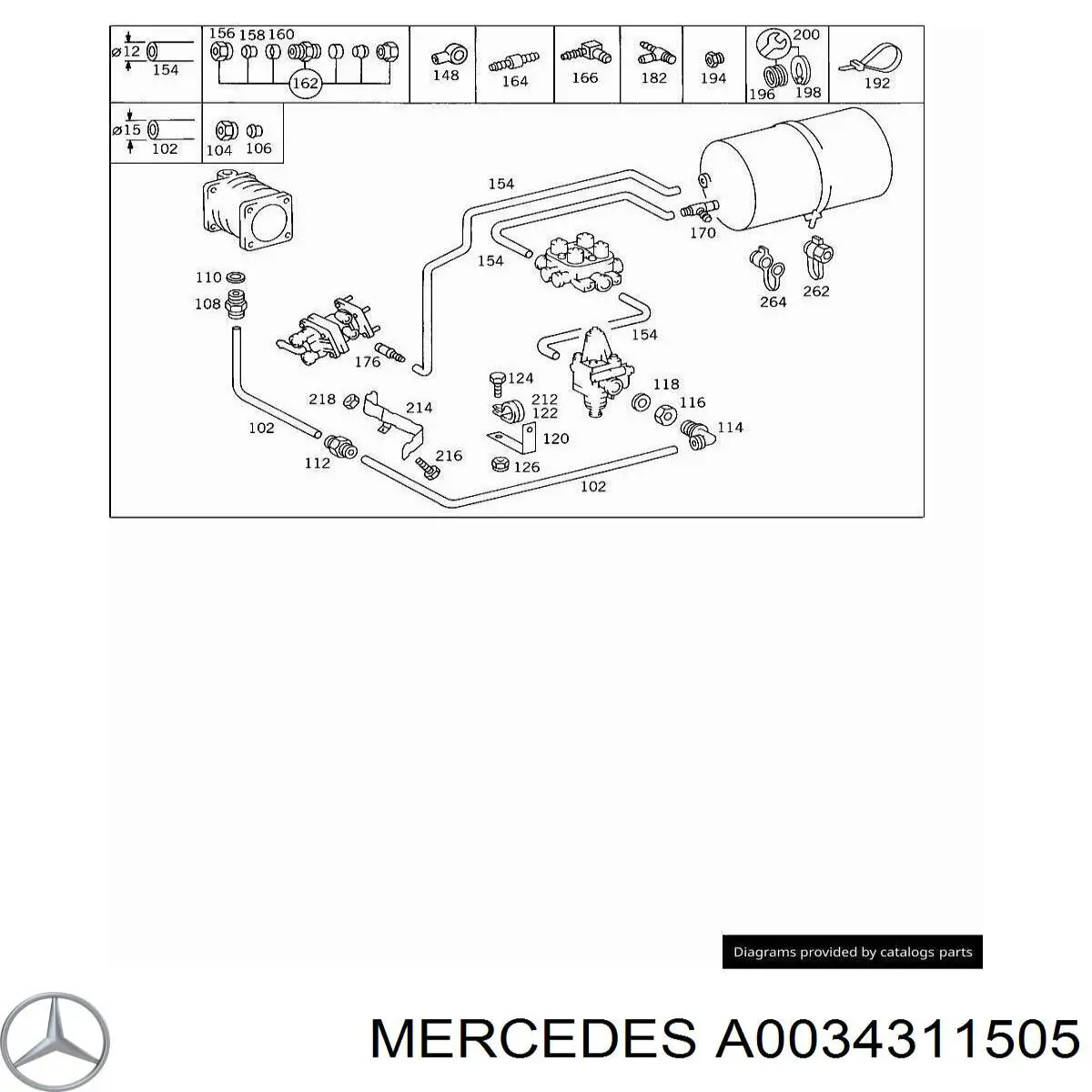  Mercedes A0034311505 ціна, від 43.57 USD