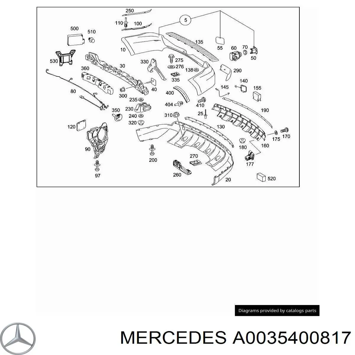 Датчик контролю мертвої зони, задній Mercedes A0035400817 ціна, від 443.32 USD