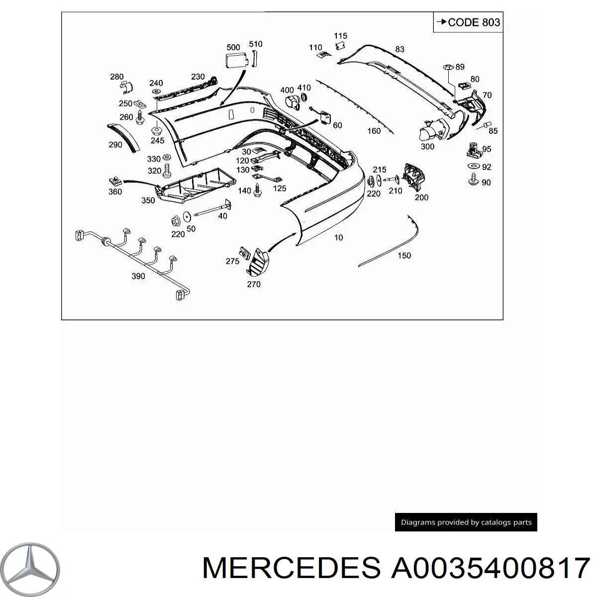0019053100 Mercedes датчик контролю мертвої зони, задній
