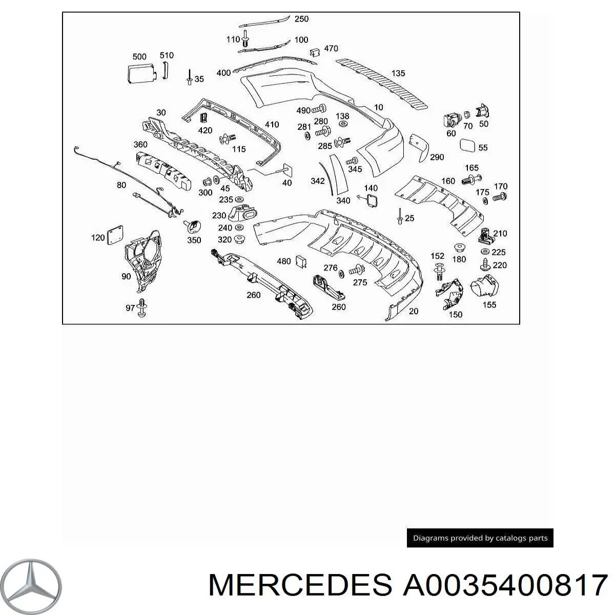 Купити A0035400817 Mercedes Датчик контролю мертвої зони, задній