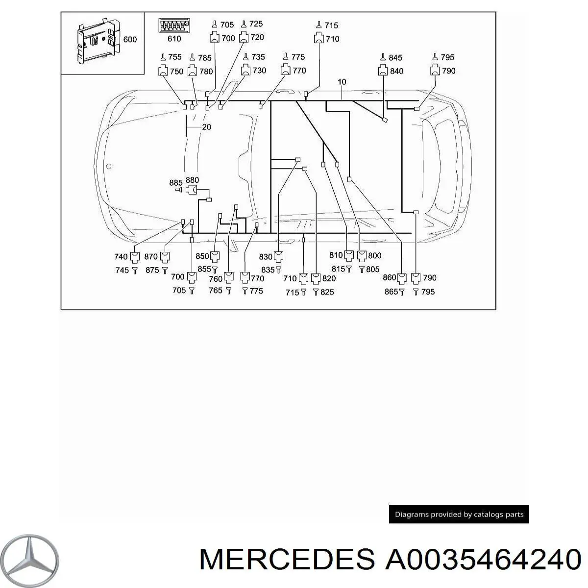 Розподільча колодка (розгалужувач CAN-шини) Mercedes A0035464240 ціна, від 3.80 USD
