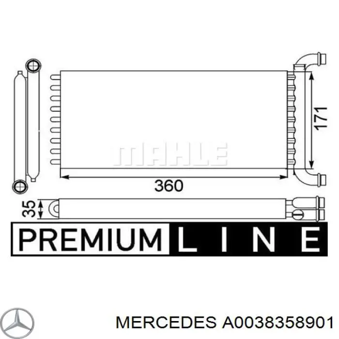 A0038358901 Mercedes радіатор пічки (обігрівача)