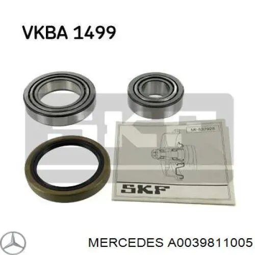 Підшипник маточини передньої, зовнішній A0039811005 Mercedes