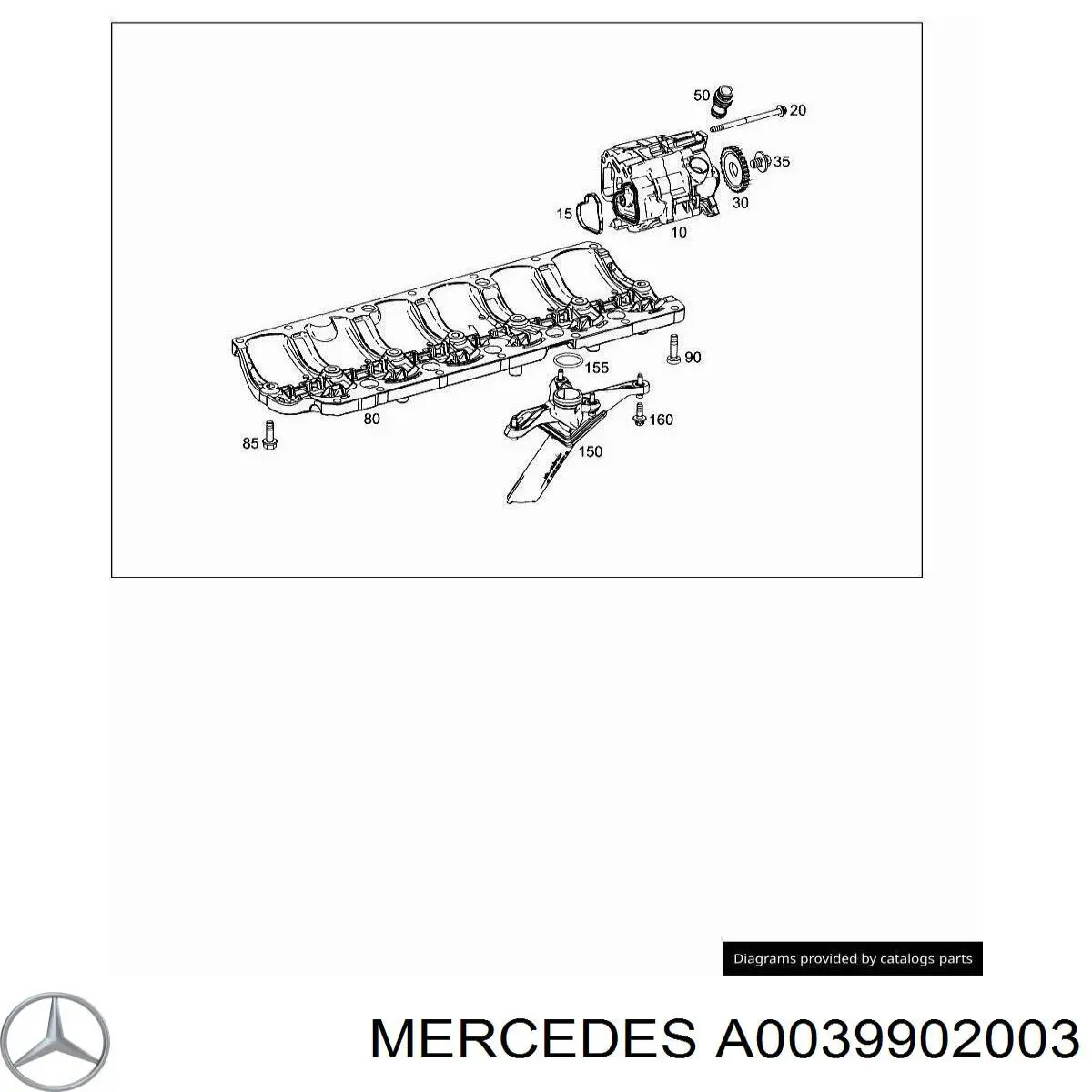 0039902003 Mercedes болт шестерні масляного насосу