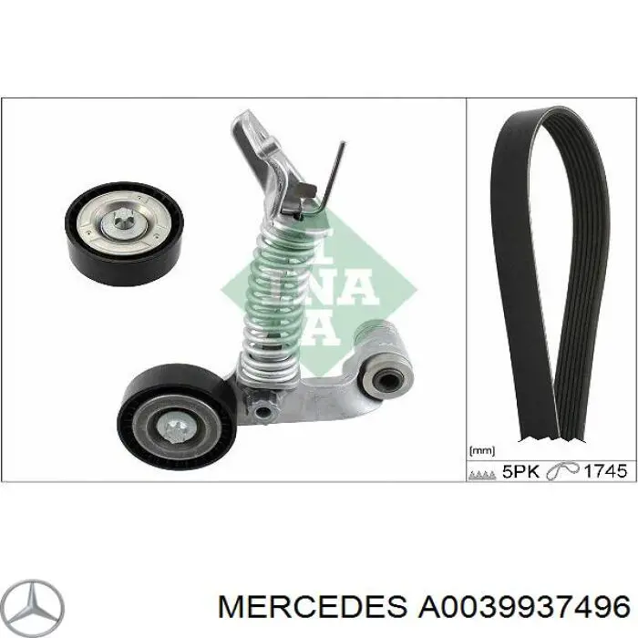 Ремінь приводний, агрегатів, комплект Mercedes A0039937496 ціна, від 80.02 USD