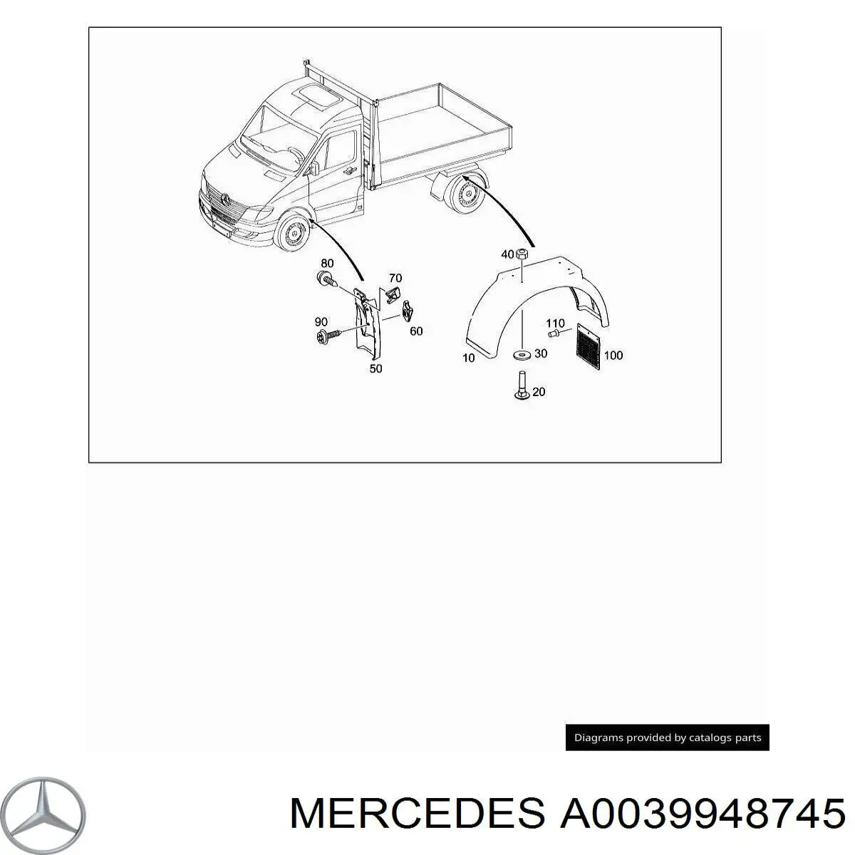 Кліпса кріплення бризковика Mercedes A0039948745 ціна, від 1.02 USD