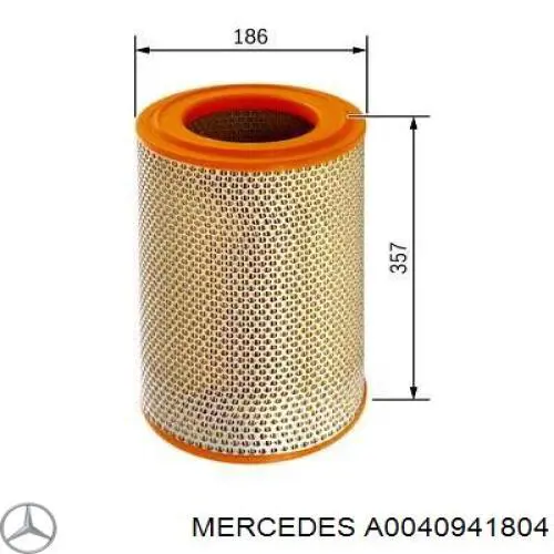 A0040941804 Mercedes Повітряний фільтр двигуна