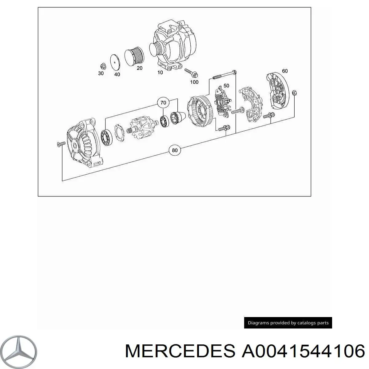 A0041544106 Mercedes реле-регулятор генератора, (реле зарядки)