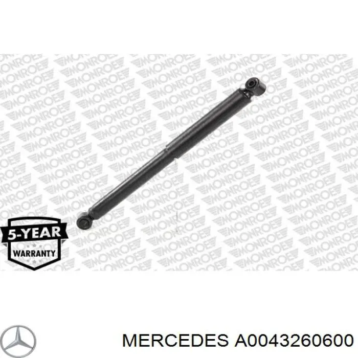 Амортизатор задній Mercedes A0043260600 ціна, від 42.38 USD