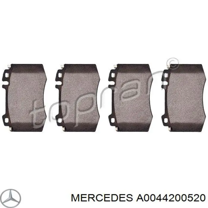 Тормозні колодки Mercedes A0044200520