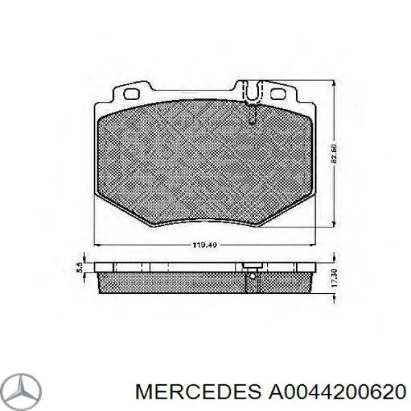 Купити A0044200620 Mercedes Колодки гальмівні передні, дискові