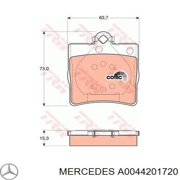 Купити A0044201720 Mercedes Задні колодки