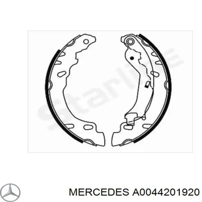 A0044201920 Mercedes Колодки гальмівні задні, барабанні