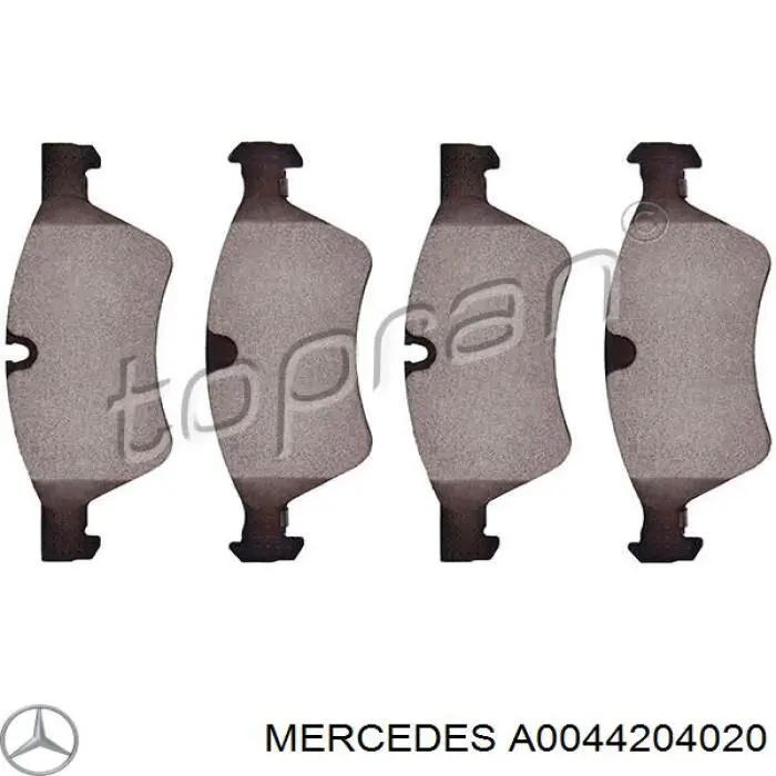 Купити A0044204020 Mercedes Колодки гальмівні передні, дискові
