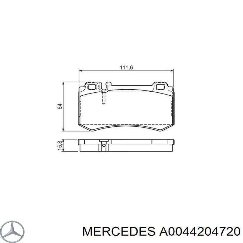 Задні гальмівні колодки Mercedes A0044204720 ціна, від 35.66 USD
