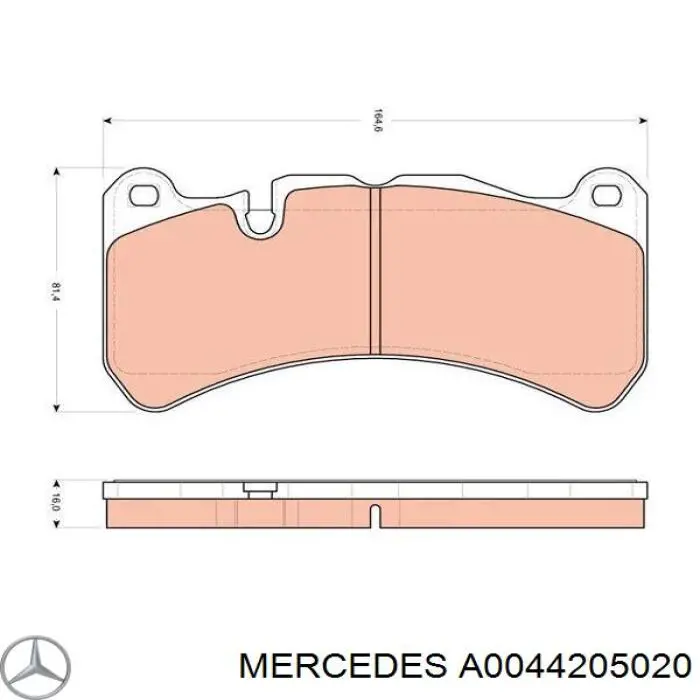 Гальмівні колодки Mercedes A0044205020 ціна, від 63.25 USD