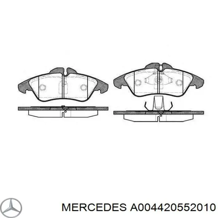 A004420552010 Mercedes колодки гальмівні передні, дискові