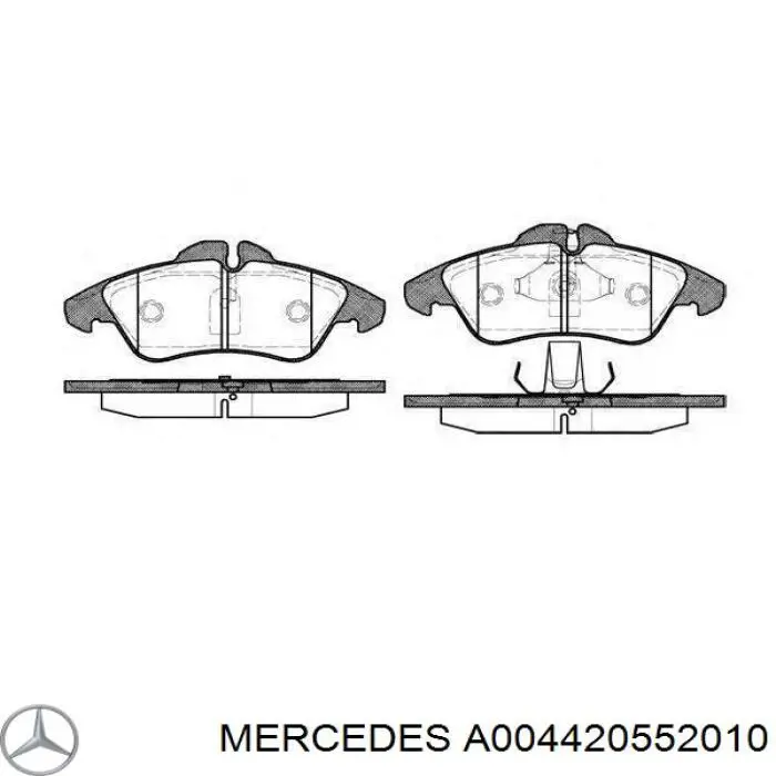 Колодки гальмівні передні, дискові A004420552010 Mercedes