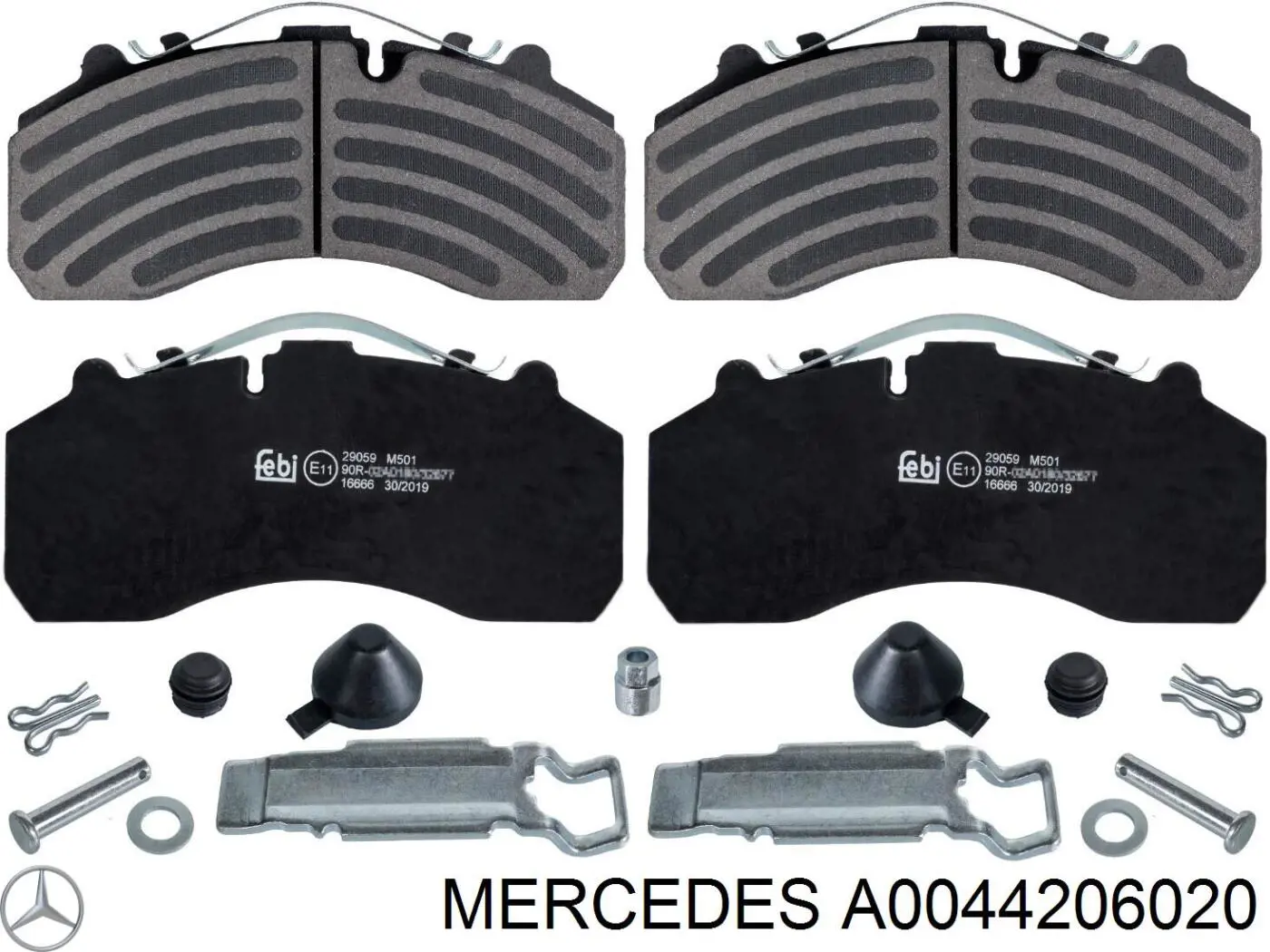 A0044206020 Mercedes колодки гальмівні передні, дискові