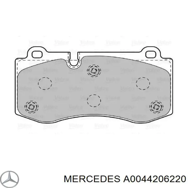 Купити A0044206220 Mercedes Колодки гальмівні передні, дискові