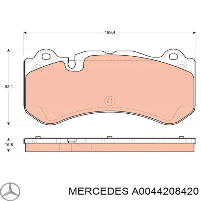 Гальмівні колодки Mercedes A0044208420 ціна, від 49.54 USD