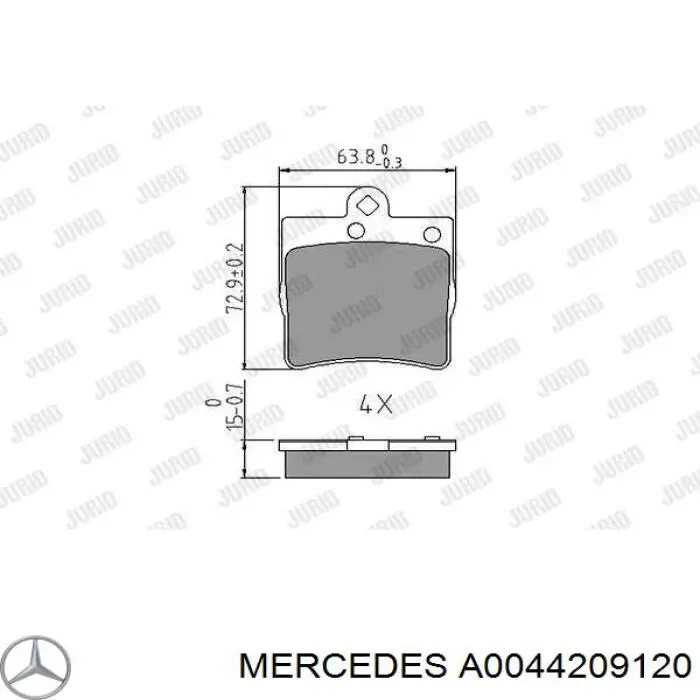 Купити A0044209120 Mercedes Задні колодки