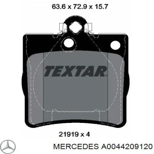 Задні гальмівні колодки Mercedes A0044209120 ціна, від 16.46 USD