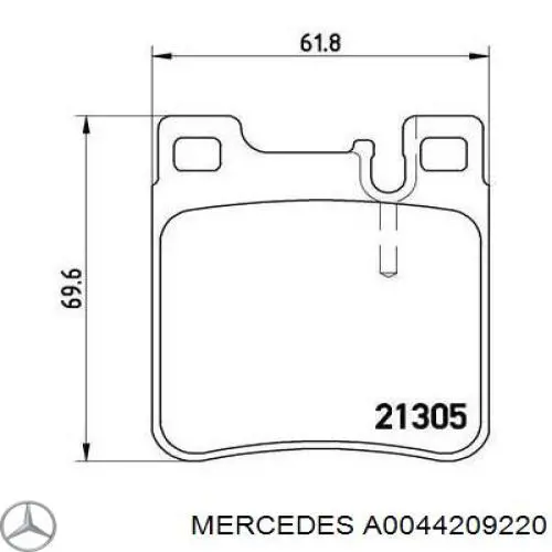 Задні гальмівні колодки A0044209220 Mercedes