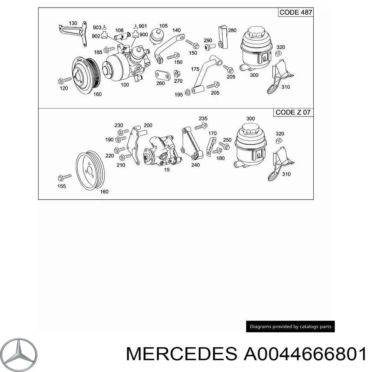 A0044666801 Mercedes Насос гідропідсилювача
